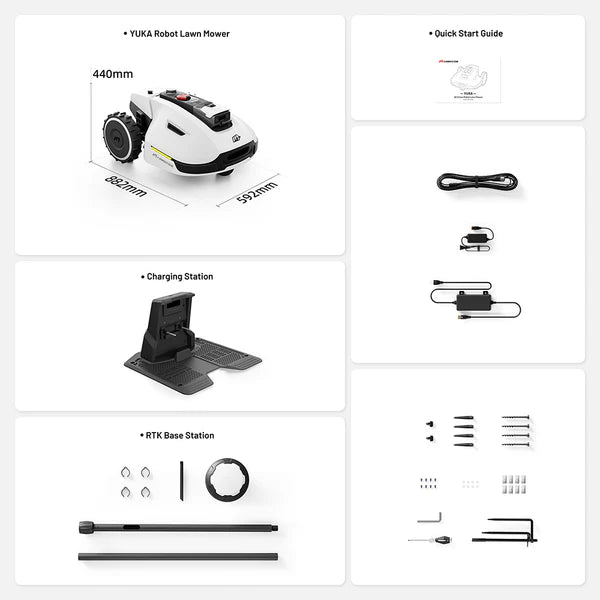 Yuka 2000m²: Robotin ruohonleikkuri ilman silmukkaa